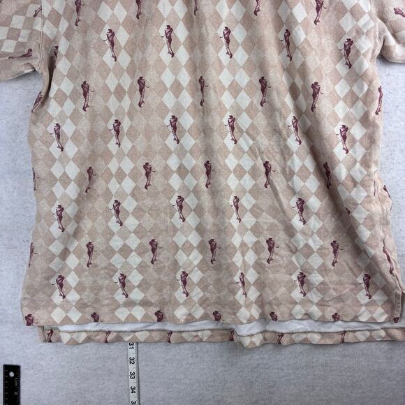 Glen Gate Short Sleeve Golf Polo Shirt Men XL 100% Cotton USA Made Diamond Print - Picture 7 of 8